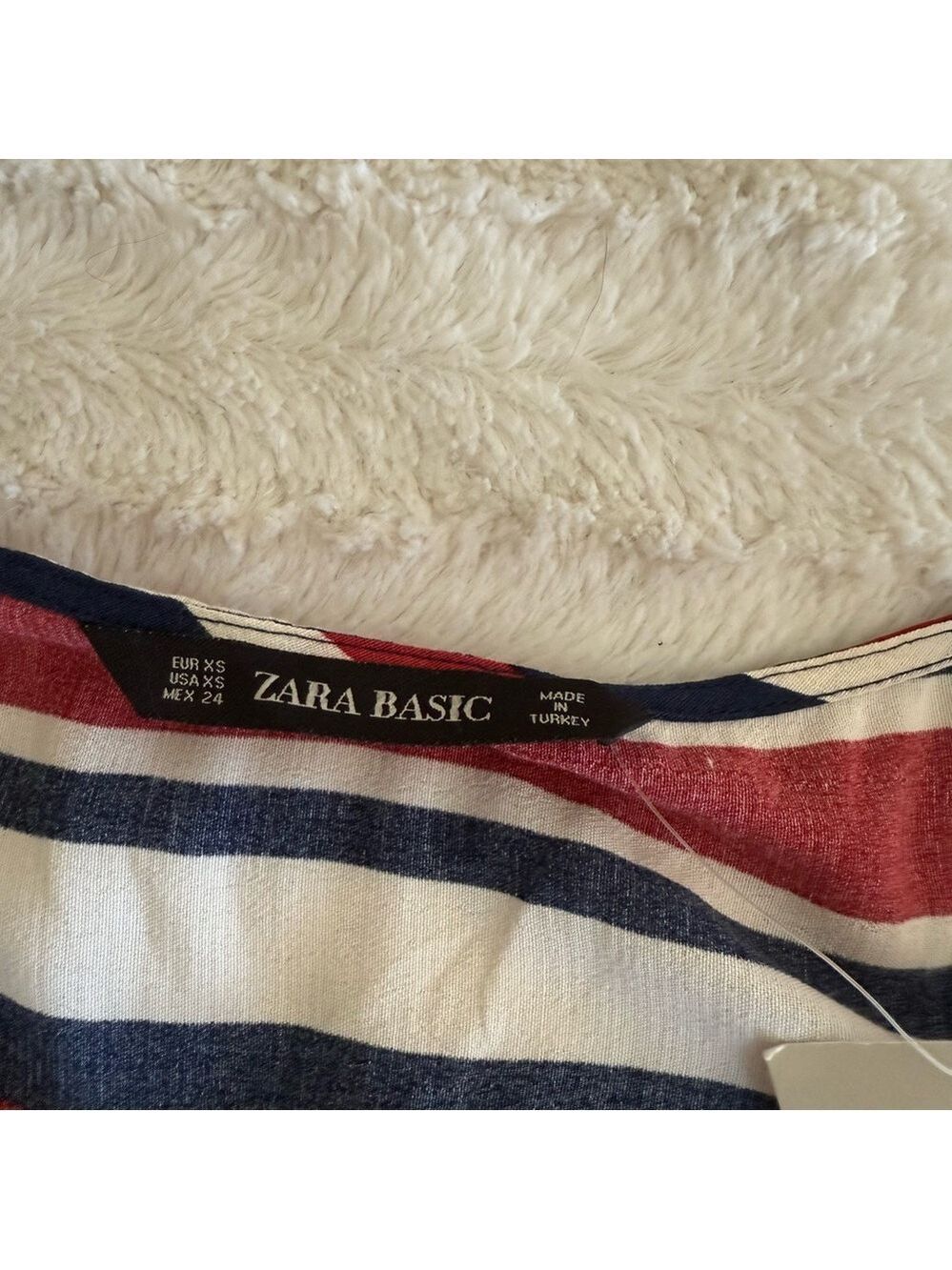 ZARA Striped V-Neck Top - Picture 12 of 13